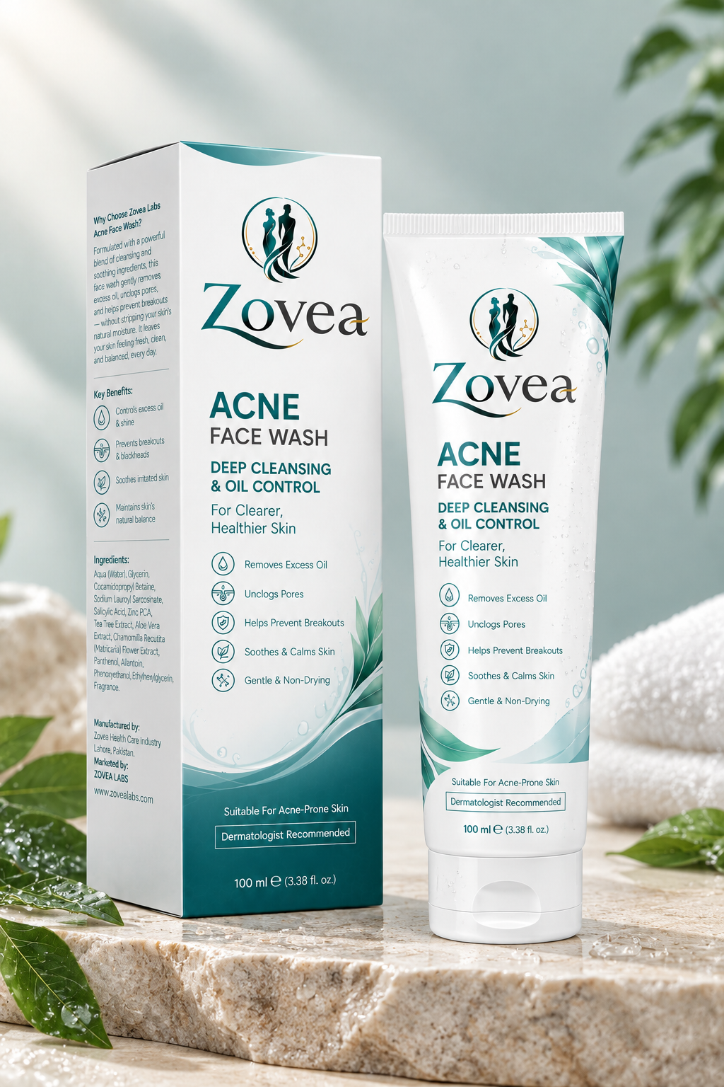 Zovea Labs Acne Face Wash – Deep Cleansing & Oil Control