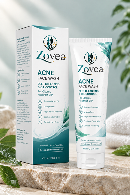 Zovea Labs Acne Face Wash – Deep Cleansing & Oil Control